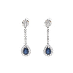 Blue Sapphire Diamond Earrings