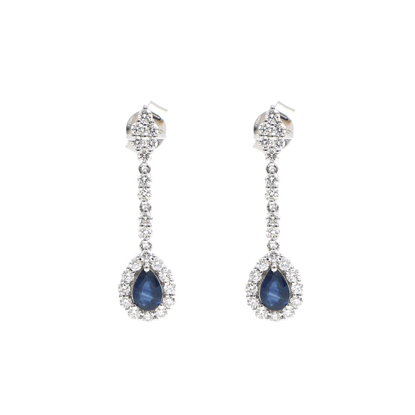 Blue Sapphire Diamond Earrings