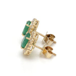 Emerald Oval With Diamond Studs Earring