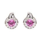 Pink Sapphire Diamond Earrings