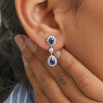 Blue Sapphire Diamond Earrings