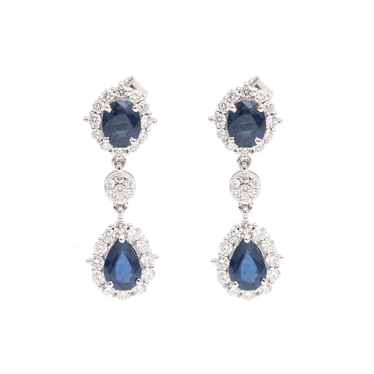 Blue Sapphire Diamond Earrings