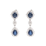 Blue Sapphire Diamond Earrings