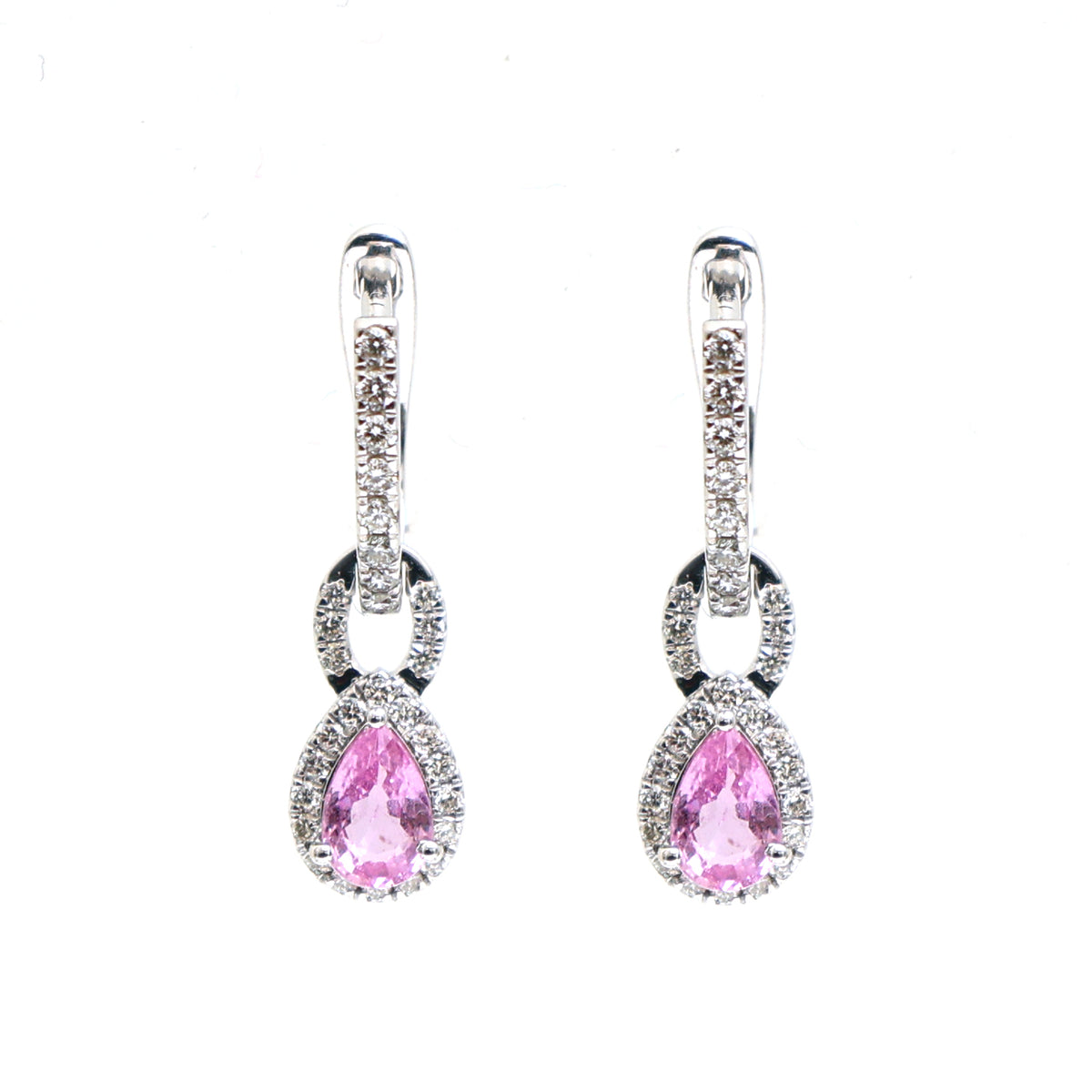 Pink Sapphire Diamond Earrings