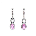 Pink Sapphire Diamond Earrings