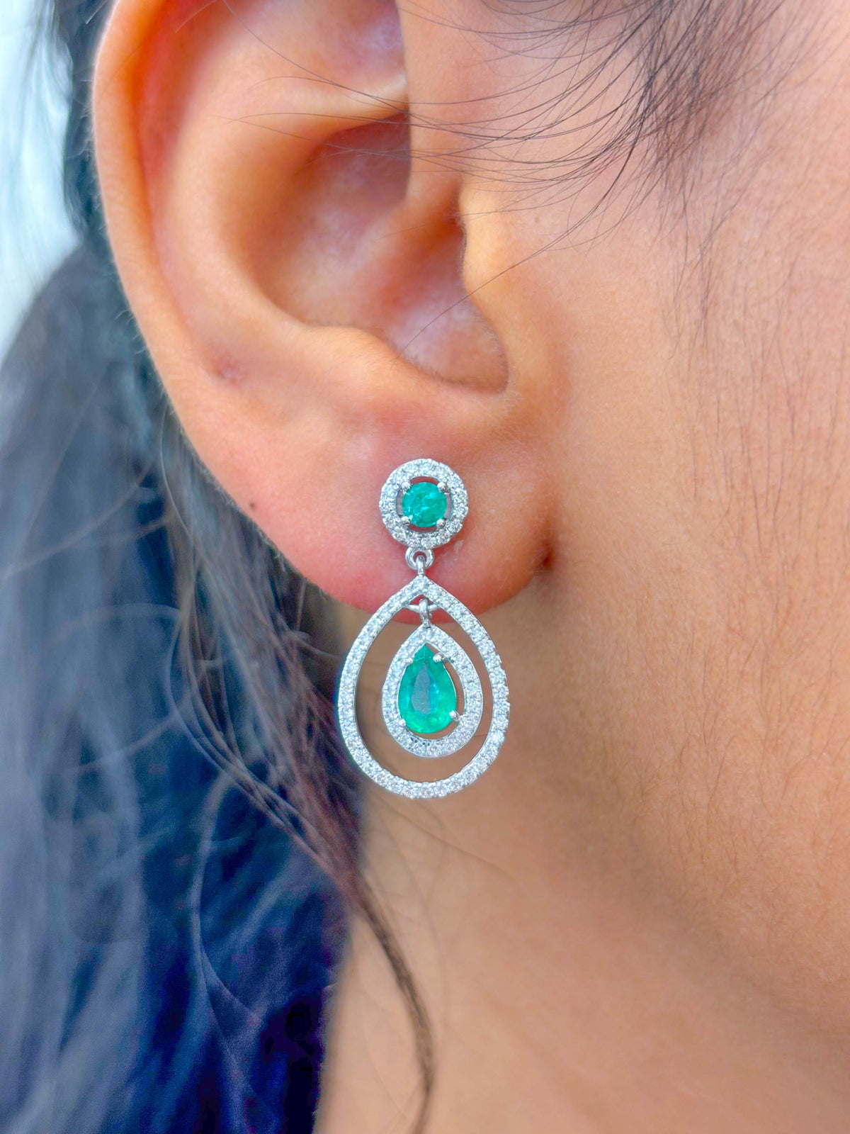 Emerald Diamond Earrings
