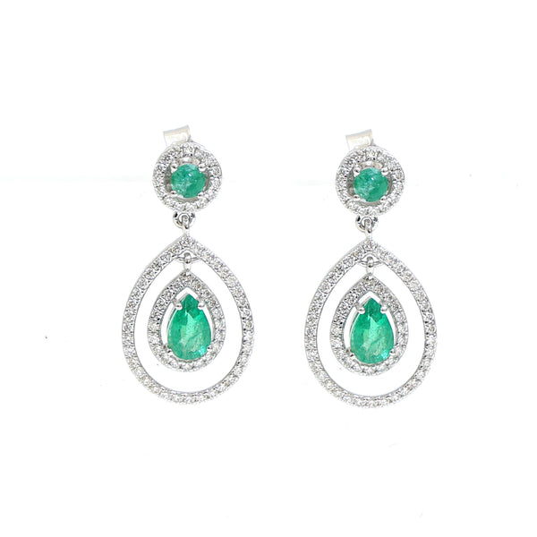 Emerald Diamond Earrings
