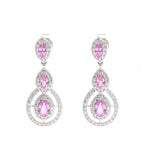 Pink Sapphire Diamond Earrings
