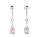 Pink Sapphire Diamond Earrings