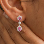 Pink Sapphire Diamond Earrings