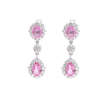 Pink Sapphire Diamond Earrings