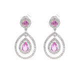 Pink Sapphire Diamond Earrings