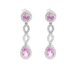 Pink Sapphire Diamond Earrings