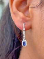Blue Sapphire Diamond Earrings