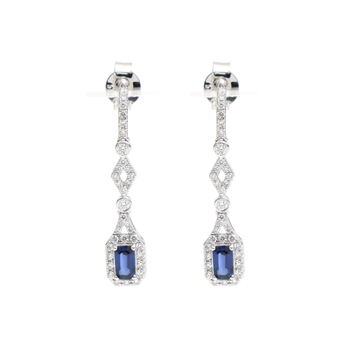 Blue Sapphire Diamond Earrings