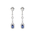 Blue Sapphire Diamond Earrings