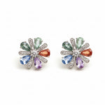 Rainbow Sapphire Diamond Earring
