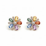 Rainbow Sapphire Diamond Earring