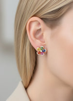 Rainbow Sapphire Diamond Earring