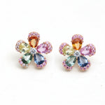 Rainbow Sapphire Diamond Earring