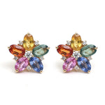 Rainbow Sapphire Diamond Earring