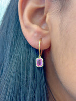 Pink Sapphire Diamond Earrings