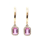 Pink Sapphire Diamond Earrings