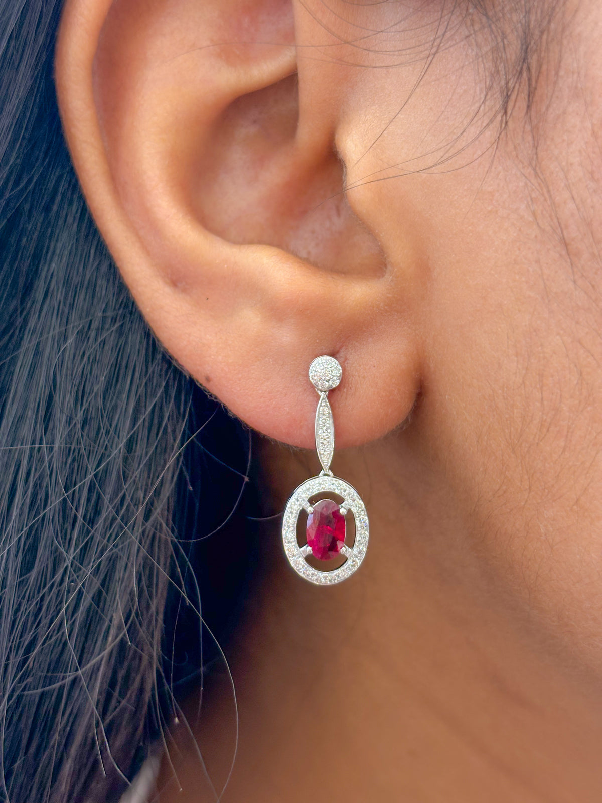 Ruby Diamond Earrings