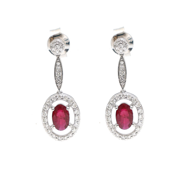 Ruby Diamond Earrings