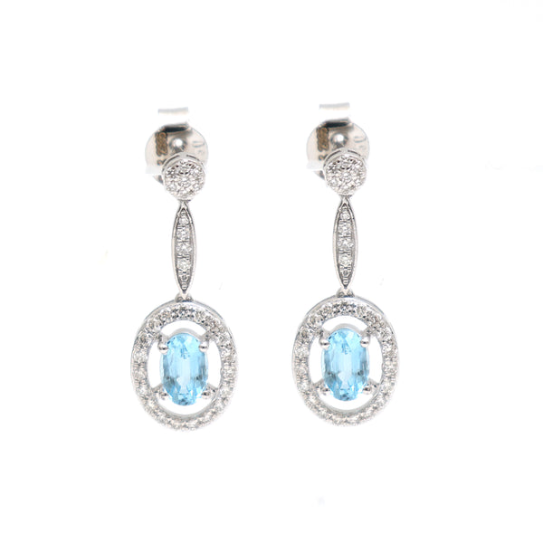 Aquamarine Diamond Earrings