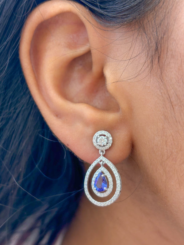 Tanzanite Diamond Earrings