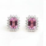 Pink Sapphire Diamond Earring