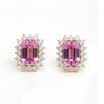 Pink Sapphire Diamond Earring