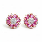 Pink Sapphire Diamond Earring