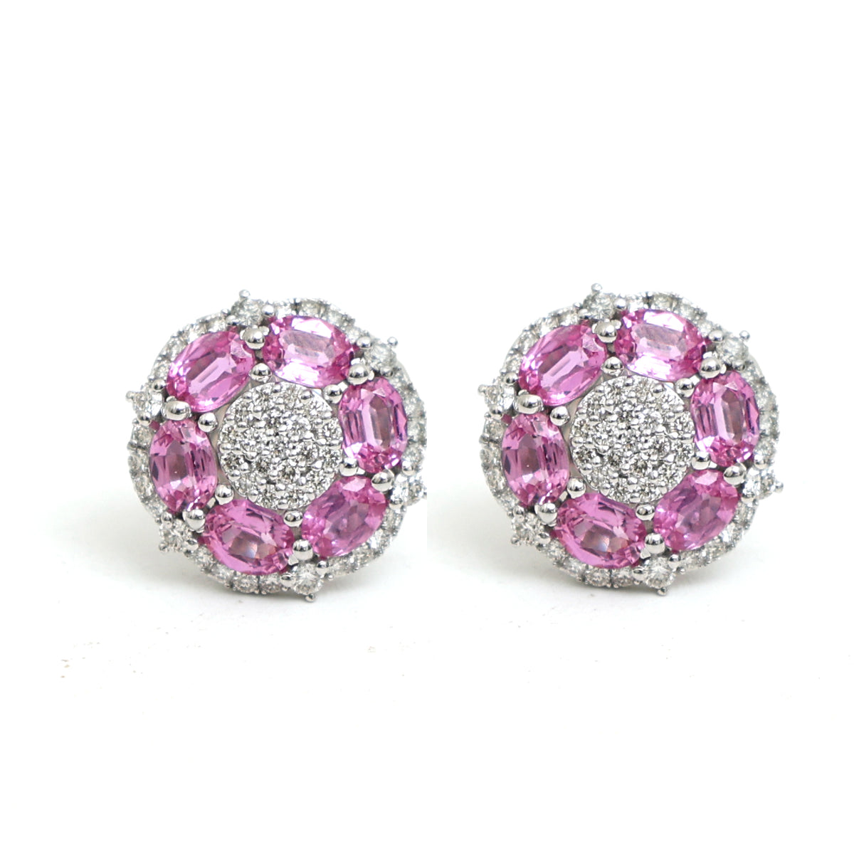 Pink Sapphire Diamond Earring
