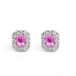 Pink Sapphire Diamond Earrings