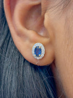 Blue Sapphire Diamond Earrings