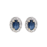 Blue Sapphire Diamond Earrings