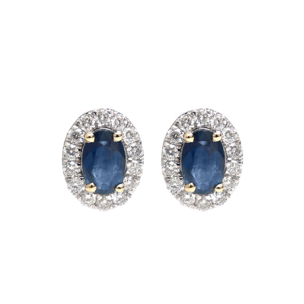 Blue Sapphire Diamond Earrings