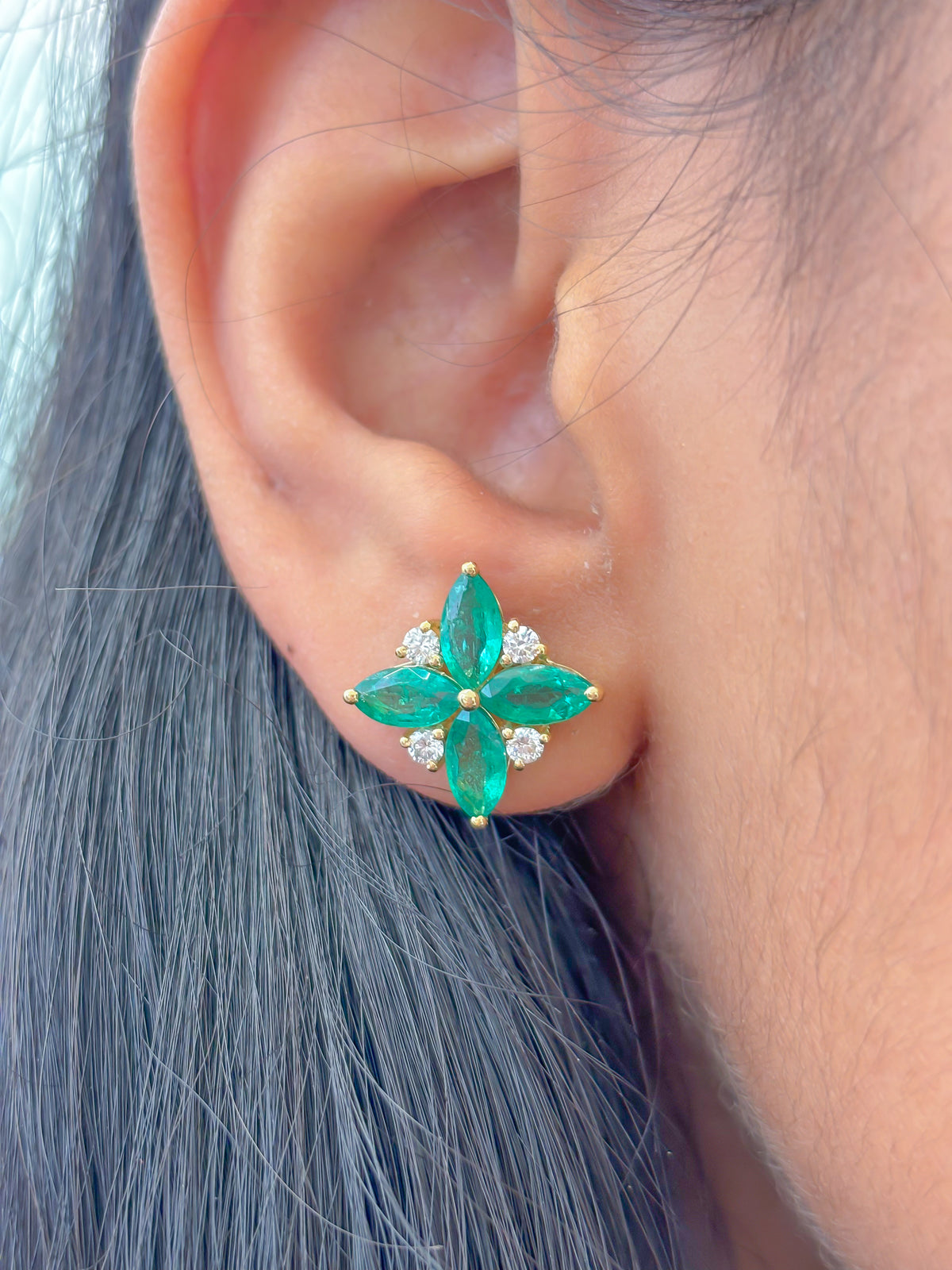 Emerald Diamond Earrings