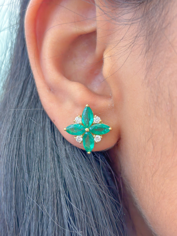 Emerald Diamond Earrings