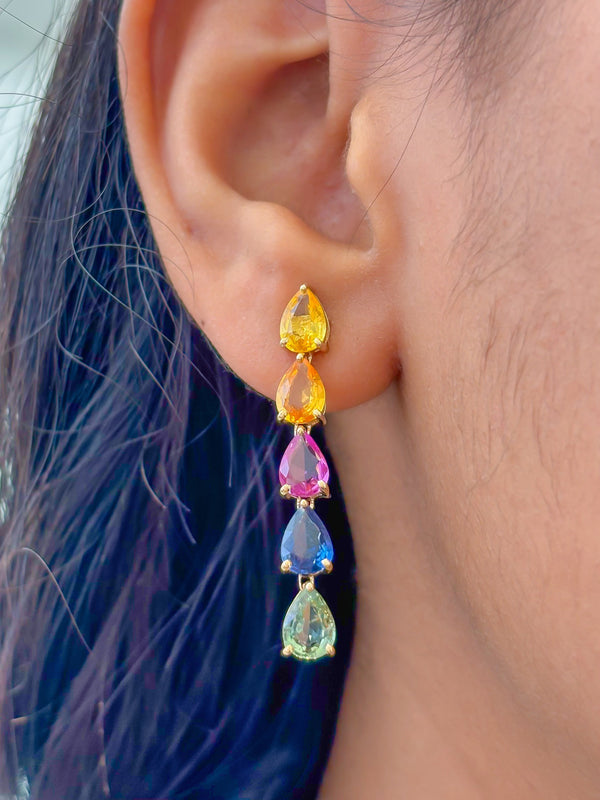 Rainbow Sapphire Earrings