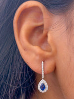 Blue Sapphire Diamond Earrings