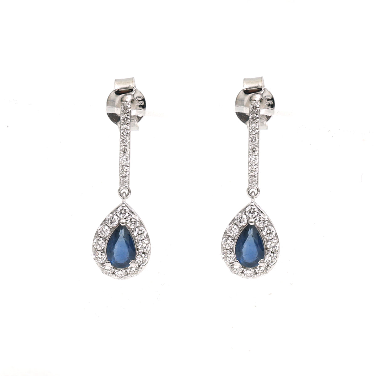 Blue Sapphire Diamond Earrings