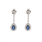 Blue Sapphire Diamond Earrings