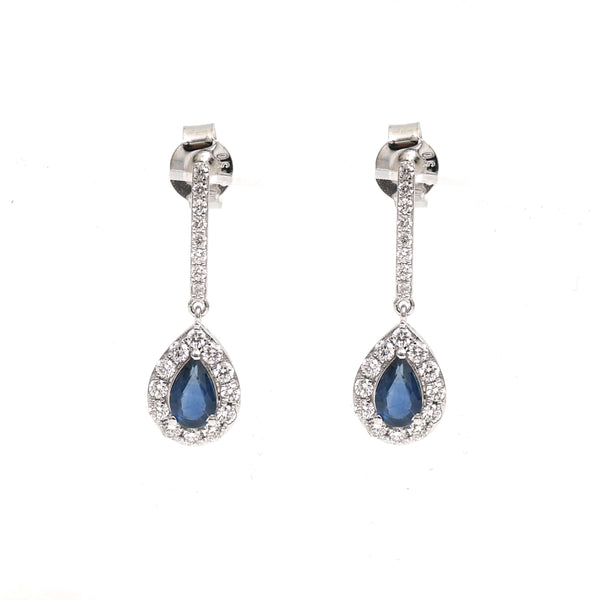 Blue Sapphire Diamond Earrings