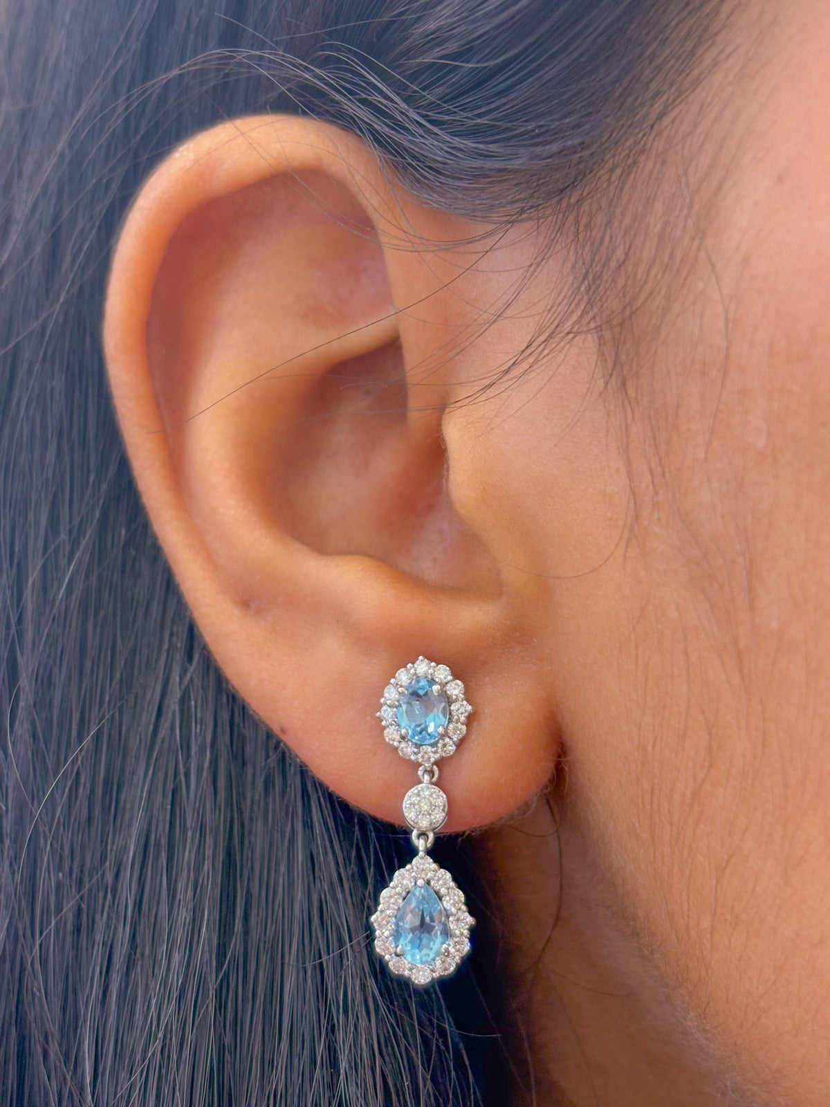 Aquamarine Diamond Earrings