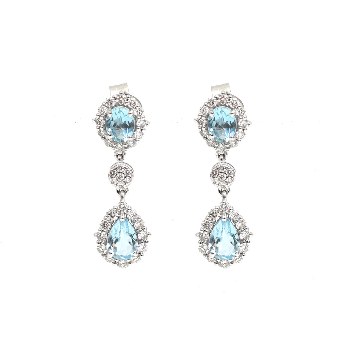 Aquamarine Diamond Earrings