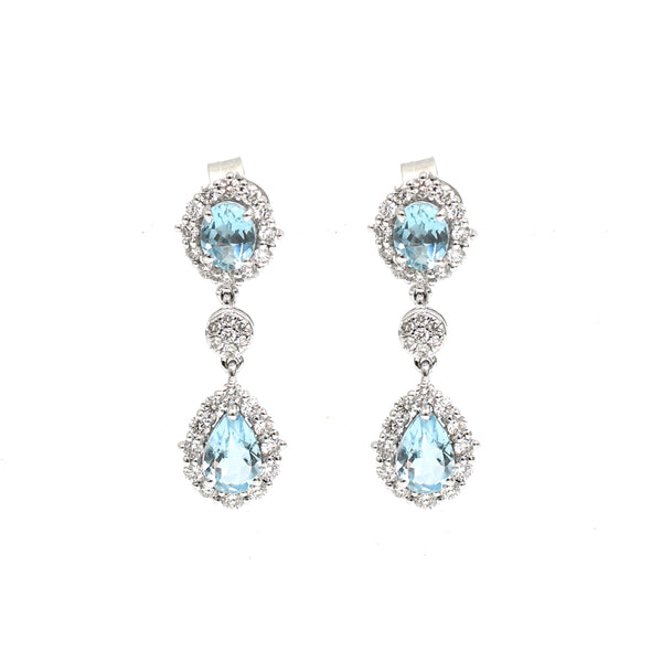 Aquamarine Diamond Earrings