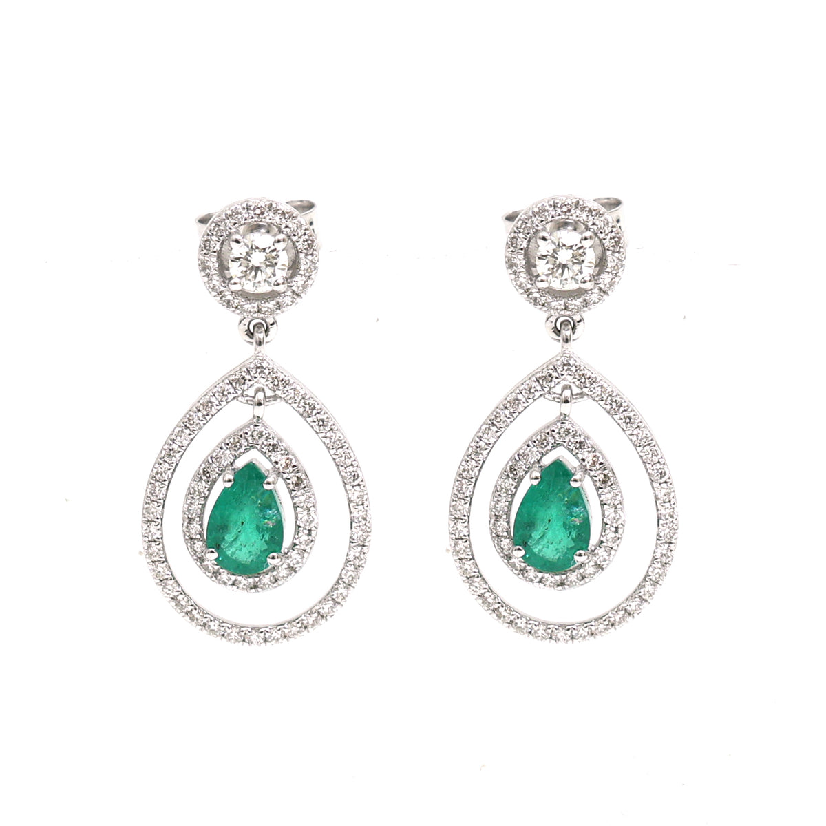 Diamond Emerald Earrings